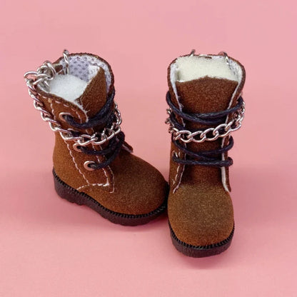 Tilda Doll Boots – 1/8 Mini Leather Shoes for Blythe & Azone Dolls, Casual Doll Accessories