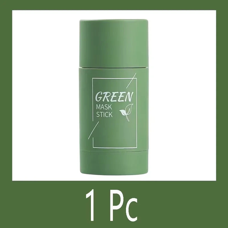 Green Tea & Eggplant Mud Face Mask – Deep Cleansing, Oil Control, Antioxidant, Pore Shrinking, Blackhead Removal, Refreshing Skin Treatment