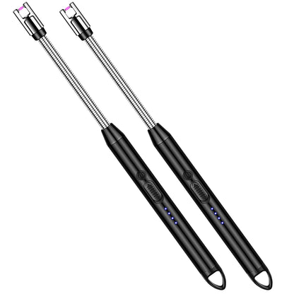 360° Type-C Rechargeable Windproof Plasma Lighter – Curved Flameless USB Arc Ignition Tool for BBQ, Kitchen, Candle & Gas Stove Use