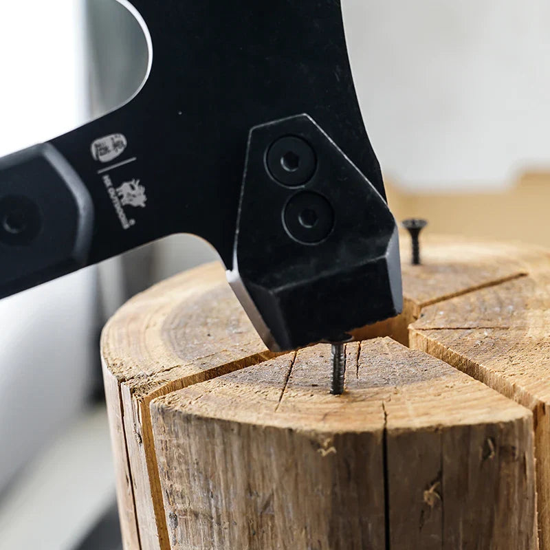 HX OUTDOORS Mercenary Full Tang Camping Axe – Tactical Hatchet, Multifunctional Hunting Tool & Tomahawk Hammer