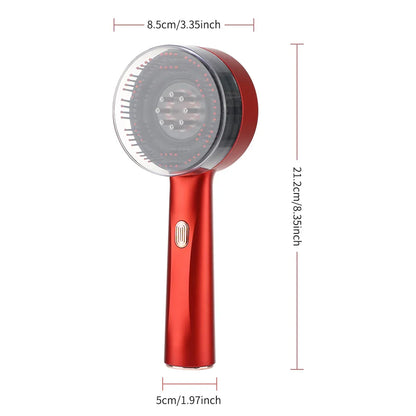 Electric Vibration Scalp Massage Comb with Red Light Therapy for Hair Growth & Anti-Hair Loss, Liquid Oil Applicator for Hair Care