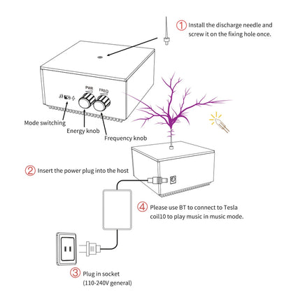 Multi-Function Tesla Music Coil Speaker – Wireless Transmission Lighting, Science & Education Experimental Product