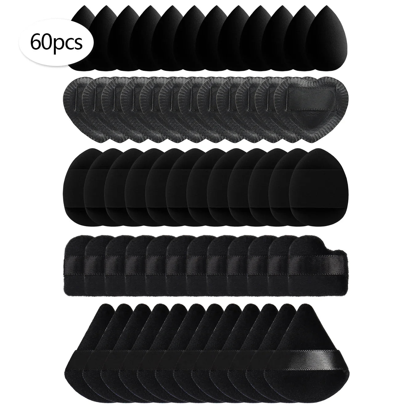 15/30/60 Mini Makeup Sponges – Beauty Powder Puff for Concealer, Liquid Foundation & Face Cosmetics