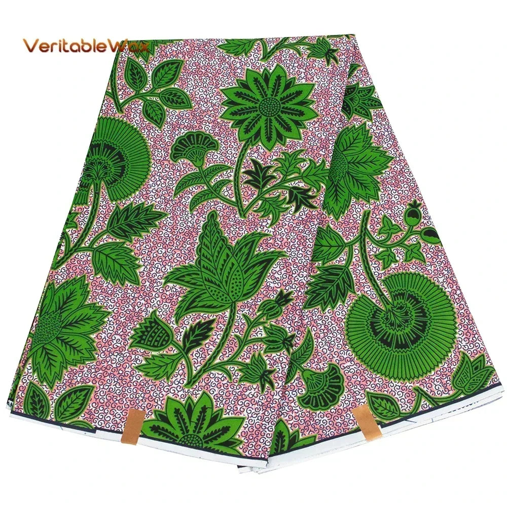 African Ankara Wax Print Fabric - 100% Cotton Real Wax African Patchwork Material for Dresses A-29