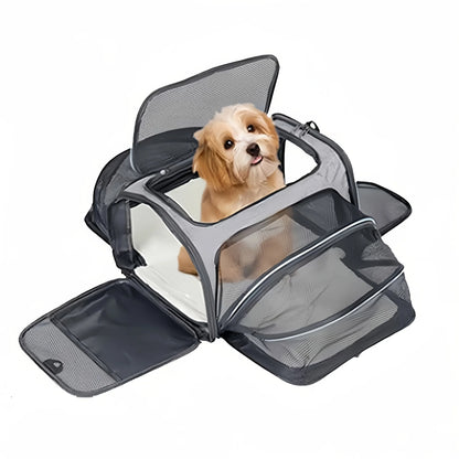 Foldable Pet Carrier Bag – Breathable Mesh Travel Bag for Small Dogs & Cats with Expandable Design