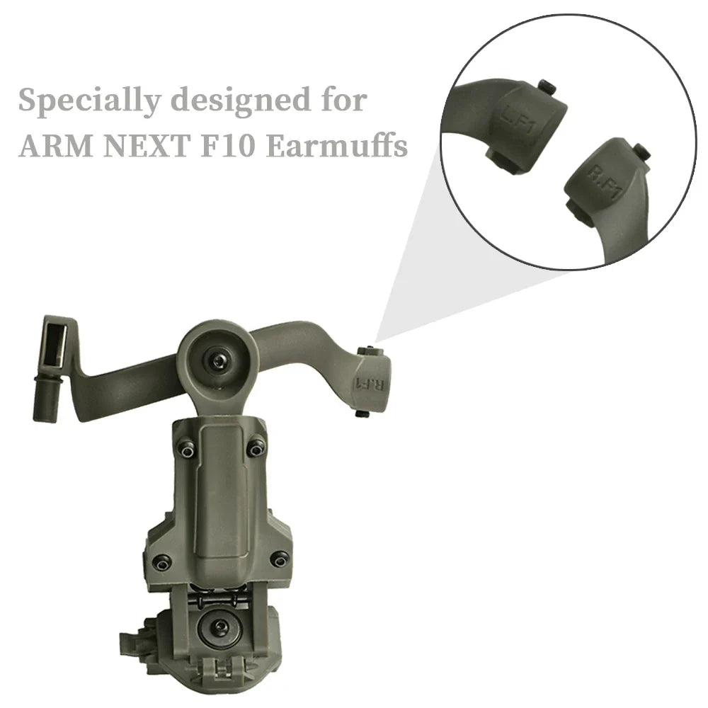 ARM NEXT F10 Tactical Headset — Noise-Canceling Hunting & Shooting Headphones with Brackets, Compatible with Wendy M-LOK ARC Helmet