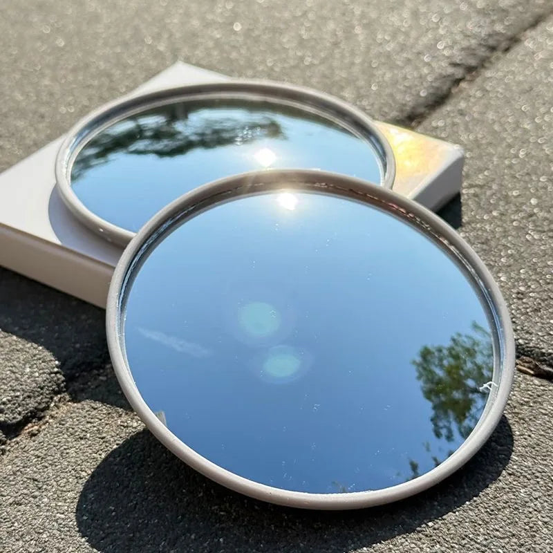 Mini Round Selfie Mirror - 7.5cm/9.5cm Portable Convex Wide-Angle Mirror for iPhone, Samsung & Vlogging