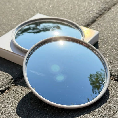 Mini Round Selfie Mirror - 7.5cm/9.5cm Portable Convex Wide-Angle Mirror for iPhone, Samsung & Vlogging