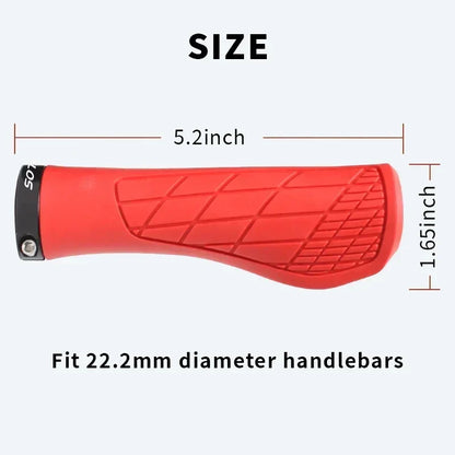 BUCKLOS Ergonomic MTB Handlebar Grips — Comfortable Soft Rubber Lock-On Bicycle Grips for Mountain Bikes