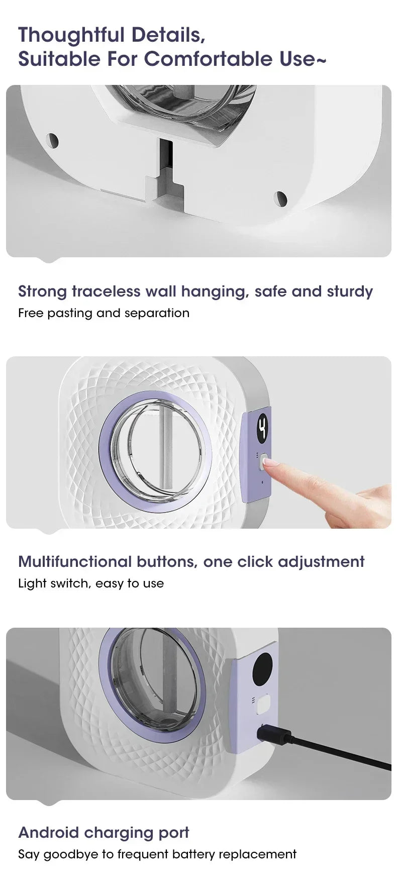 Smart Aroma Diffuser & Air Purifier - Digital Display, 4 Gears, USB Charging, Wall Mount or Tabletop for Living Room