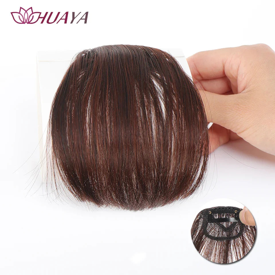 Synthetic Air Bangs Clip-In Hair Extension - Invisible Natural Front Fringes Fiber Hair Accessory