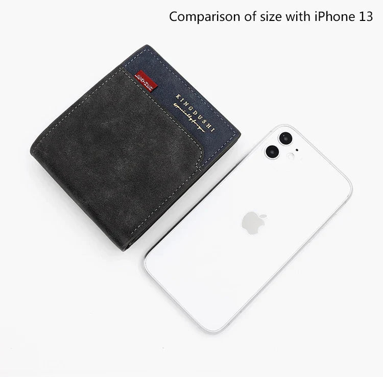 Personalized Men’s Short Wallet – High-Quality Classic Card Holder with Zipper Coin Pocket & Money Clip