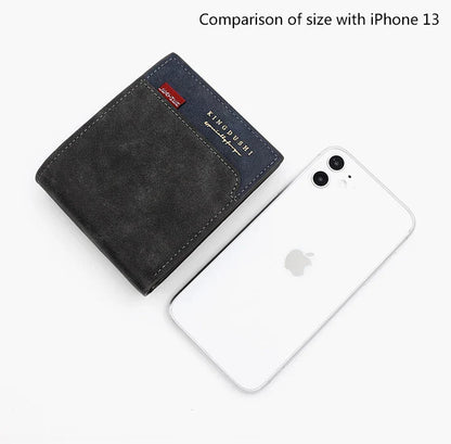 Personalized Men’s Short Wallet – High-Quality Classic Card Holder with Zipper Coin Pocket & Money Clip