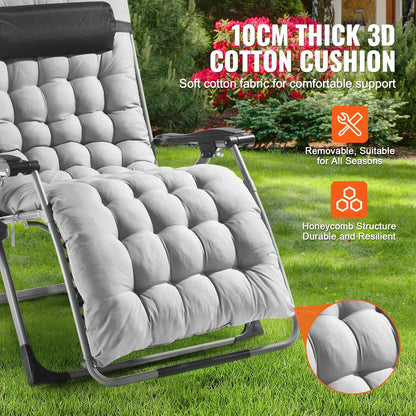 SucceBuy Zero Gravity Recliner Chair – Adjustable Anti-Gravity Lounge with Cushion, Footrest & Cup Holder