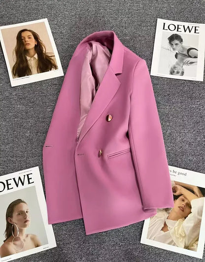2023 Women's Elegant Single Button Blazer – Slim Fit Long Sleeve Office Jacket for Autumn & Winter