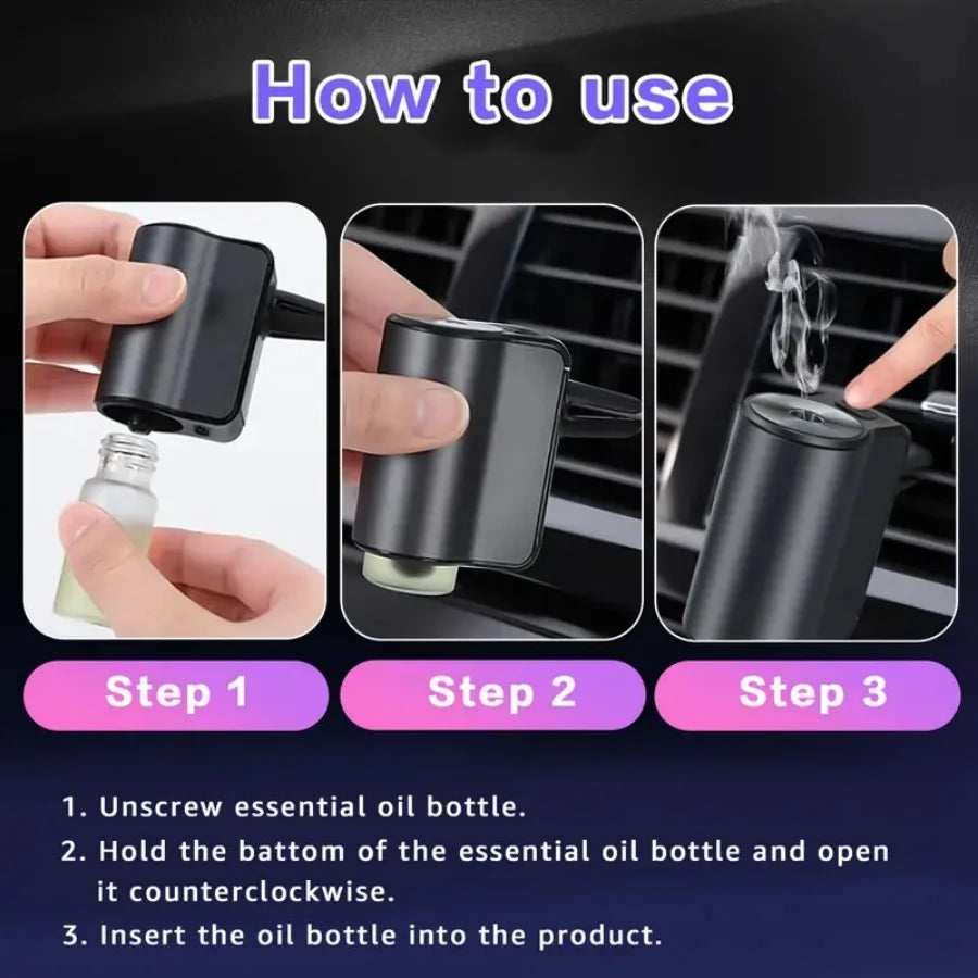 Car Air Freshener with 3 Adjustable Intensity Levels – Portable Aroma Diffuser & Fragrance Perfume