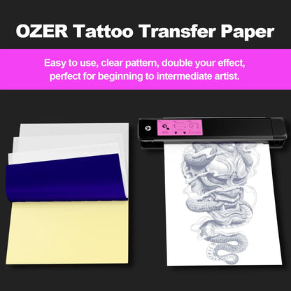 OZER 50 Sheets A4 Tattoo Transfer Paper – Thermal Copier Template Paper for Tattoo Artists