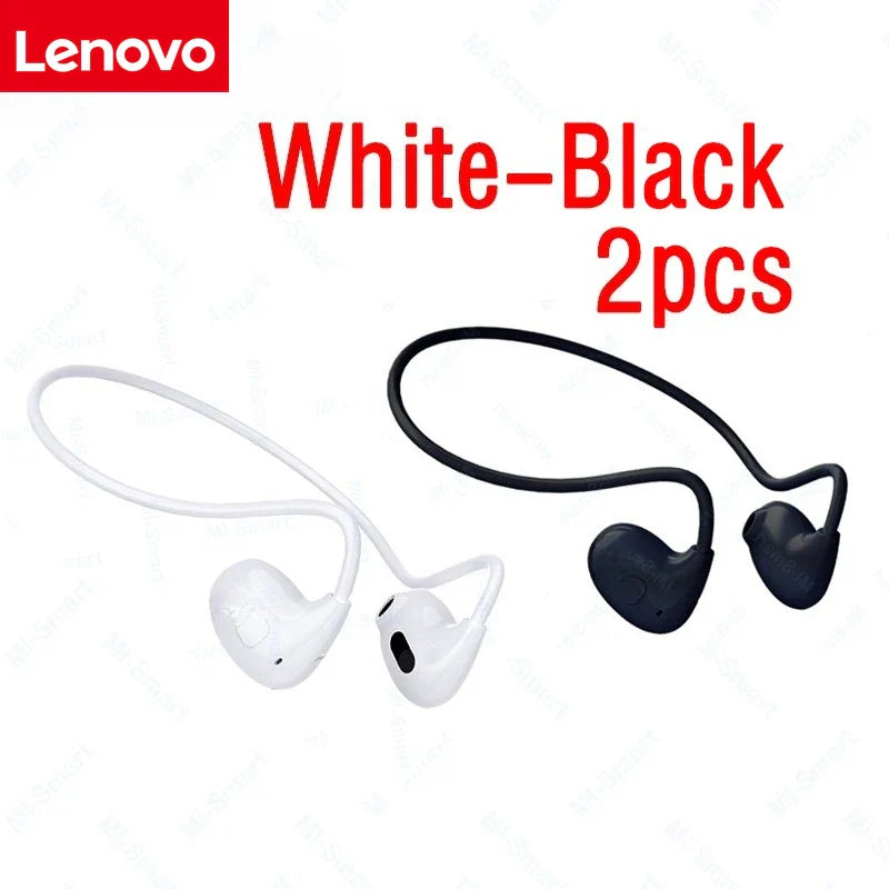 Lenovo Bluetooth 5.3 Wireless Bone Conduction Earphones — Waterproof Stereo Sports Earphones with Microphone, Over-Ear Design