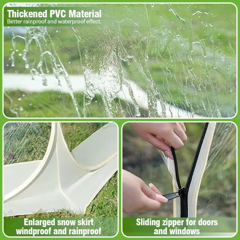 Camping Star Transparent Folding Tent – 4-8 Person Portable Spherical Tent, Rain/Windproof, Quick Opening for Outdoor Use