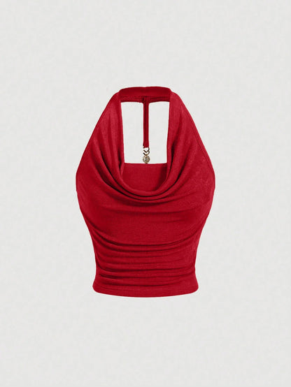 Elegant Women’s Halterneck Vest – Comfortable, Stylish Summer Top for Casual & Dressy Wear