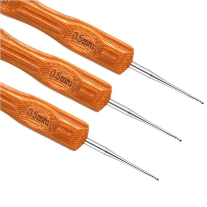 1Pcs/Lot Dreadlock Needle - 1-2 Hook and 1-3 Hooks Style - 0.5mm and 0.75mm - Natural Bamboo Hair Weaving Tool for Braids and Dreadlocks