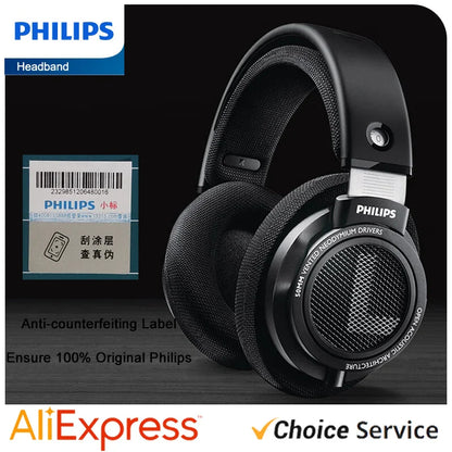 Philips SHP9500 HiFi Stereo Headphones - Wired Earphones for Computer, Online Learning, Esports, 3.5mm/6.3mm Universal Headset