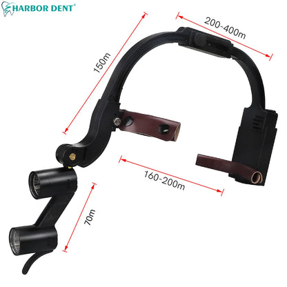 5W Dental LED Headlight – 2.5X/3.5X Magnification Binocular Loupes with 2 Filters for Dentist Surgery