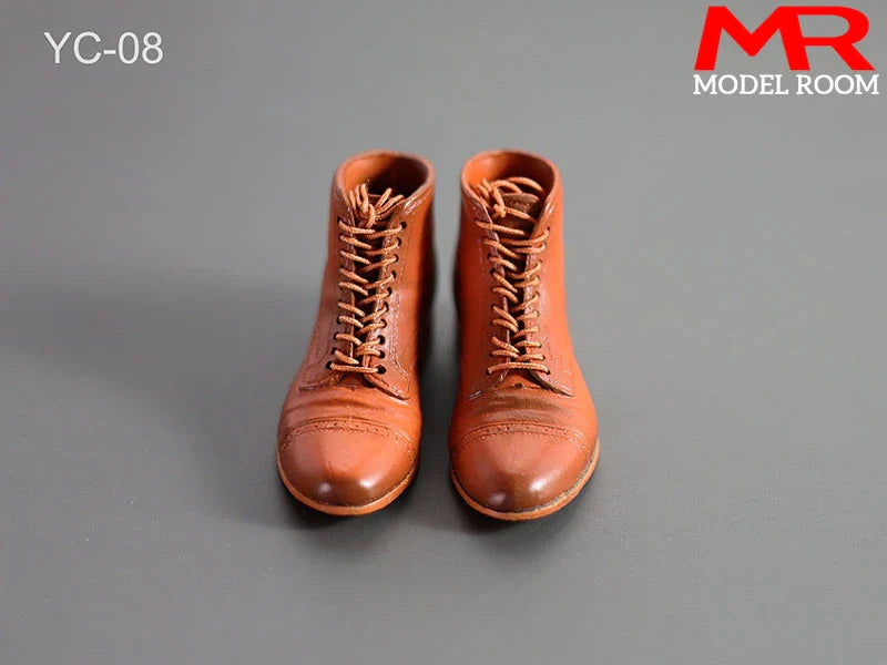 1/6 Scale Male Lace-Up Rubber Boots — Solid Soldier Shoes for 12'' Action Figures with Detachable Feet Dolls