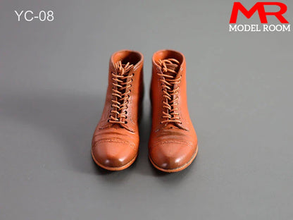 1/6 Scale Male Lace-Up Rubber Boots — Solid Soldier Shoes for 12'' Action Figures with Detachable Feet Dolls
