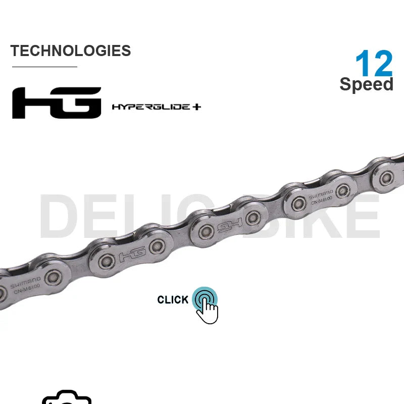 SHIMANO DEORE M6100 12-Speed Groupset – Right Shifter, Rear Derailleur, Chain & SUGEK 11-50T/52T Cassette Sprocket