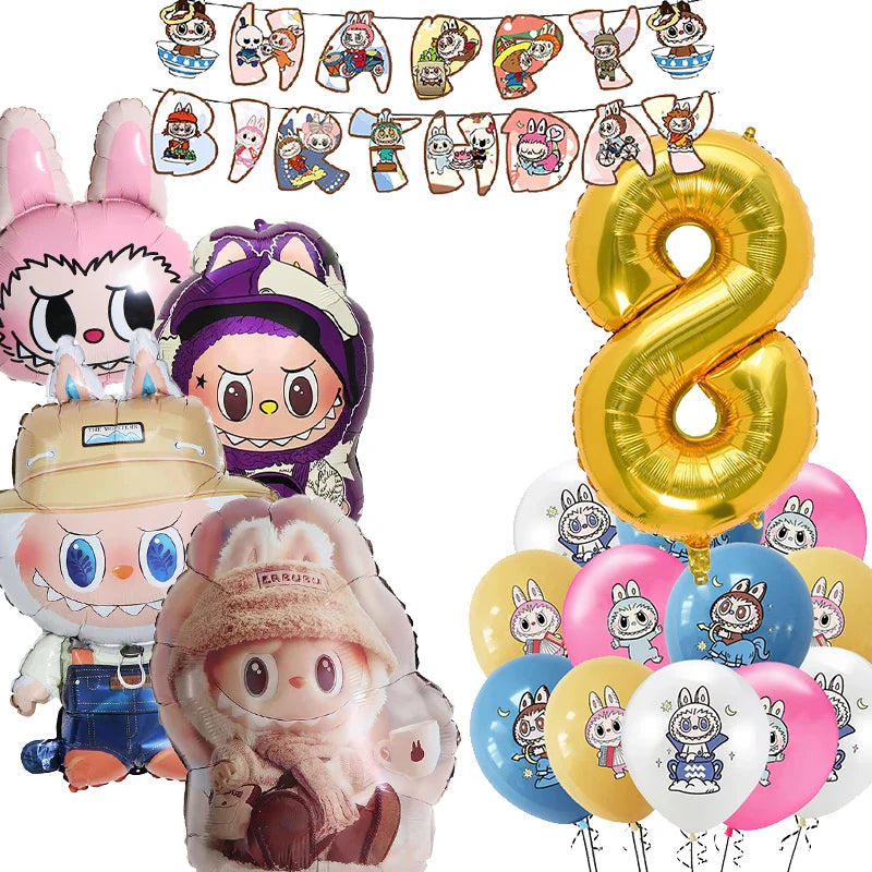 Doll Birthday Party Supplies – Disposable Tableware, Balloons, Banner & Stickers