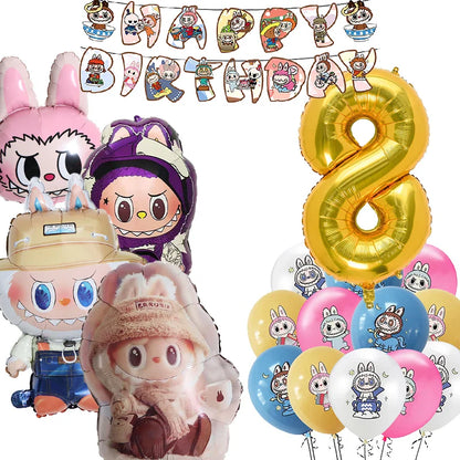 Doll Birthday Party Supplies – Disposable Tableware, Balloons, Banner & Stickers