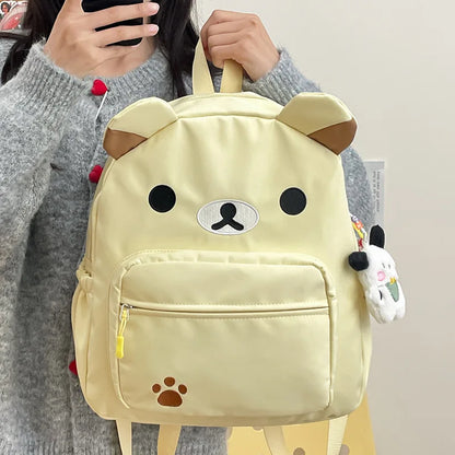 Rilakkuma Anime Backpack — Cute Relax Bear School Bag for Women, Girls & Boys, Outdoor Travel Rucksack Gift