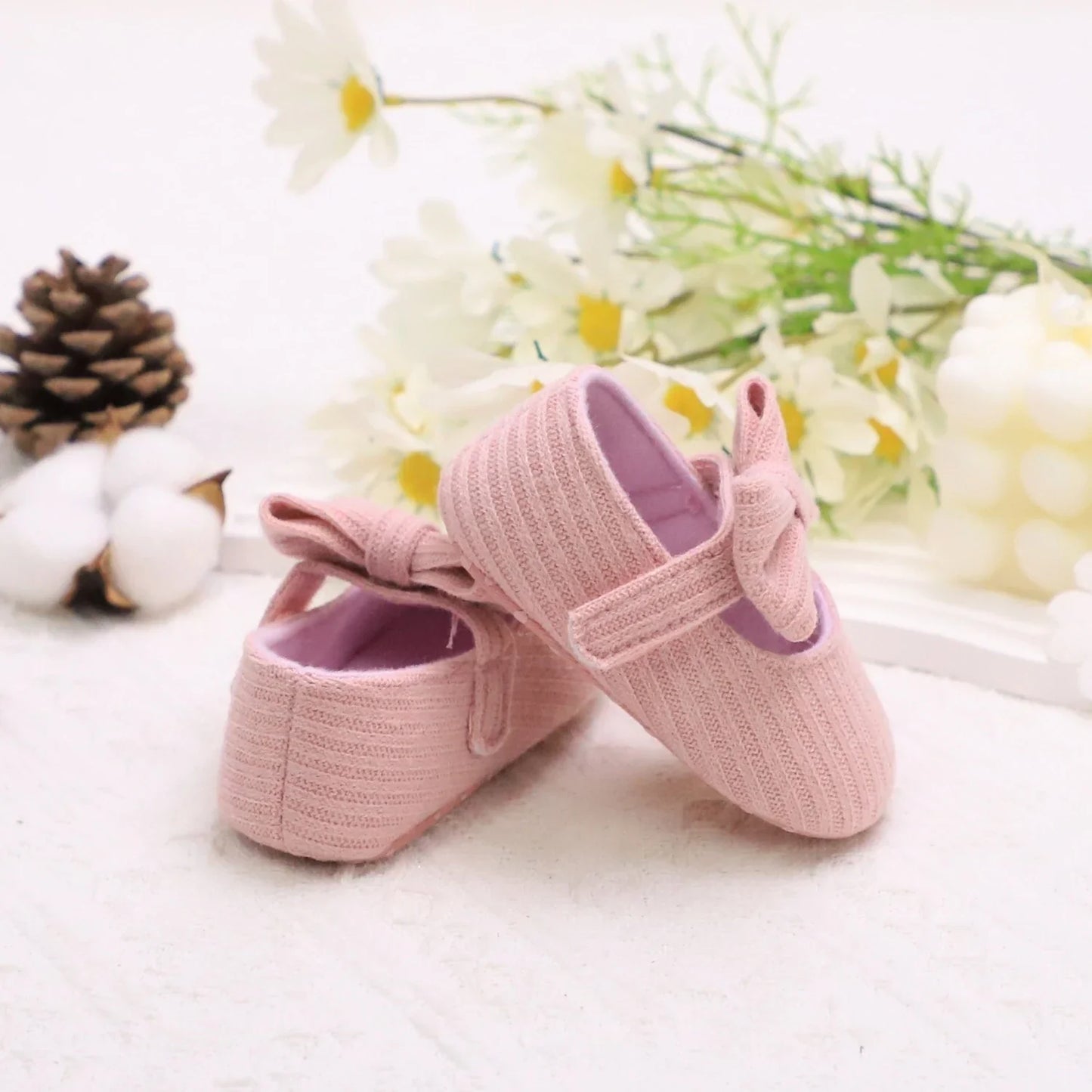 Adorable Bowknot Mary Jane Baby Girl Shoes — Lightweight Non-Slip Soft Sole for Indoor & Outdoor Walking