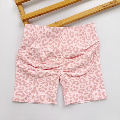 Women’s Leopard Print High-Waist Biker Shorts - Butt-Lifting Slim Fit for Yoga, Gym & Workouts