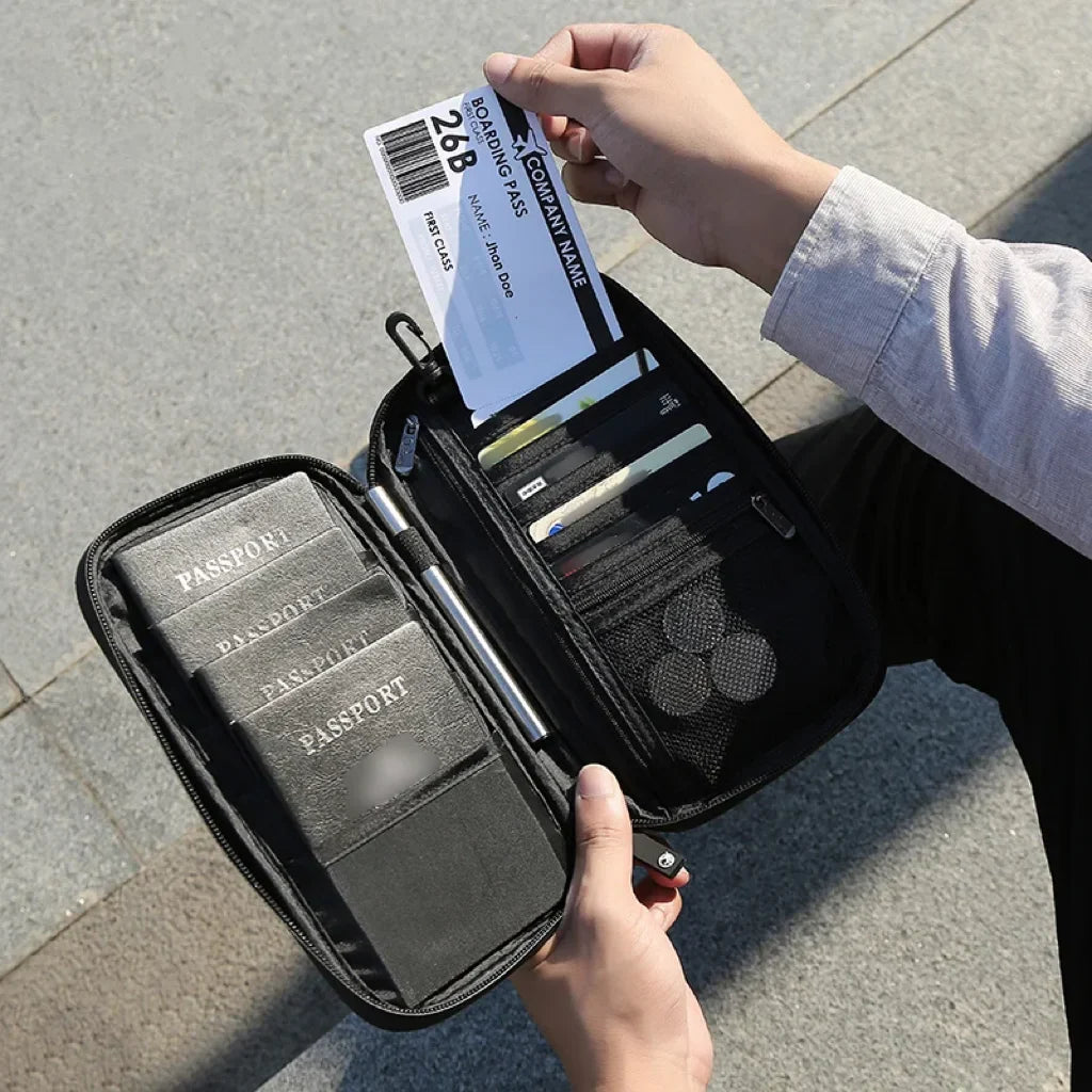 RFID Blocking Family Passport Wallet – Multi-Functional Travel Document Organizer Bag