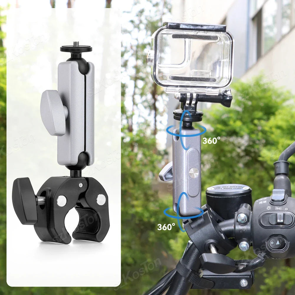 Selfie Stick Monopod Handlebar Mount – Compatible with Insta360 X4/X3/X2, GoPro 8-13 & DJI for Bicycle & Motorcycle