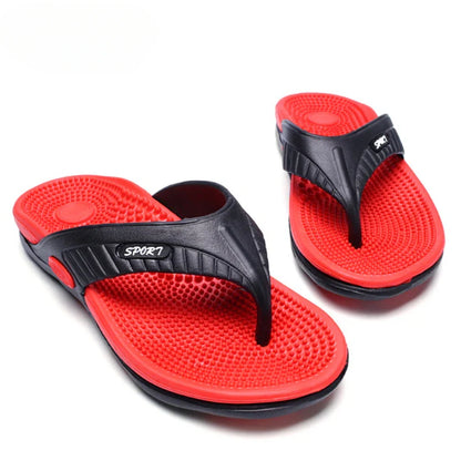 YRZL Summer Men’s Flip Flops - 2024 Soft Bottom Non-Slip Beach Sandals, Comfortable Outdoor Slide Slippers