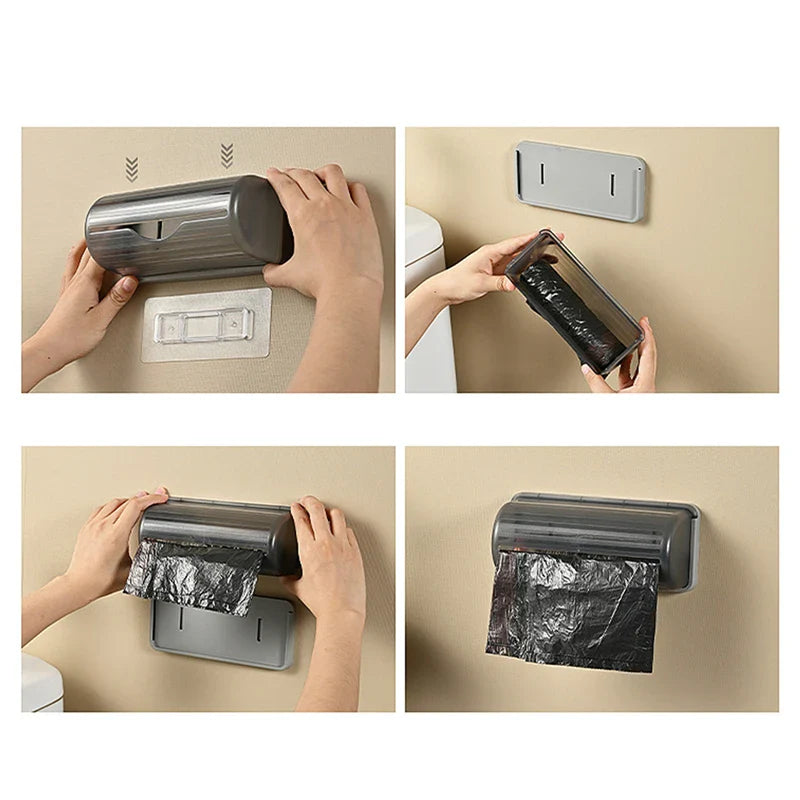 Wall-Mounted Trash Bag Storage Box – Plastic Garbage Bag Dispenser for Kitchen, Bathroom, and Home Organization