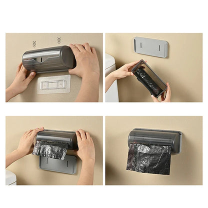 Wall-Mounted Trash Bag Storage Box – Plastic Garbage Bag Dispenser for Kitchen, Bathroom, and Home Organization