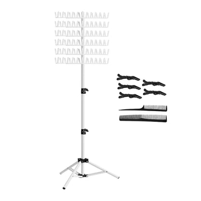 Hair Braiding Rack | 2-Sided Adjustable Height Braid & Hair Extension Holder for Salon & Home Use