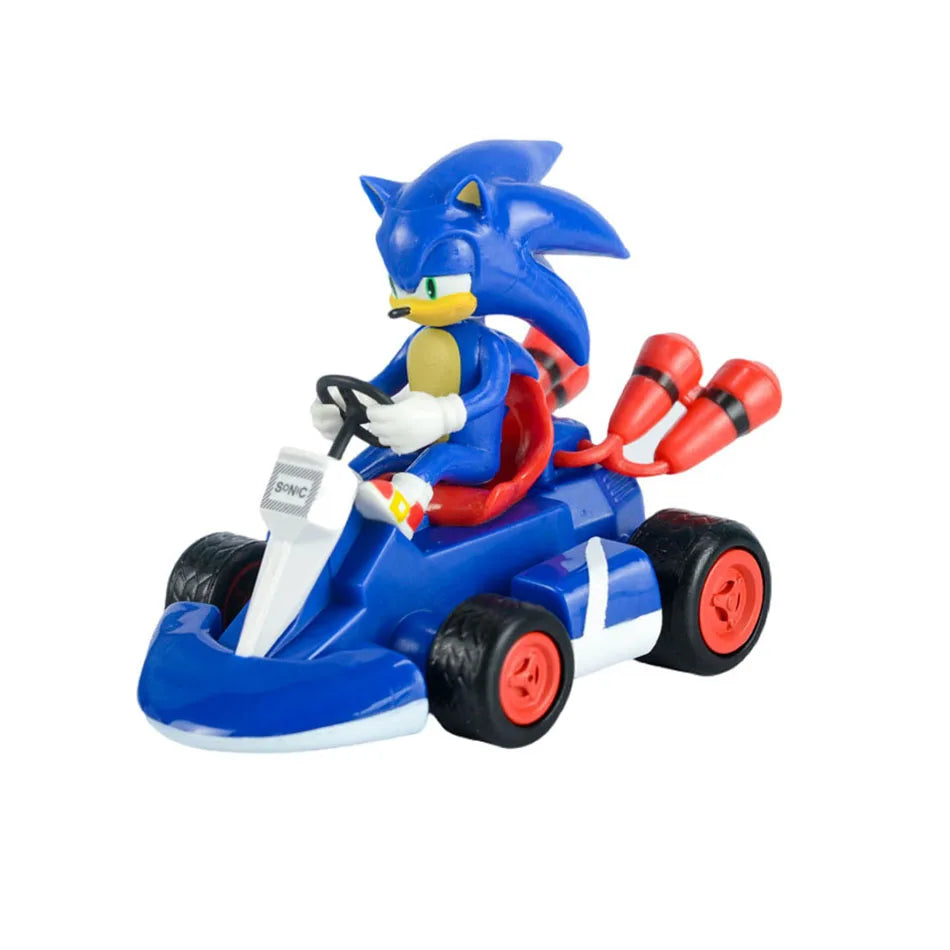 Anime Sonic the Hedgehog Pull Back Car Toy — Cartoon Figure Model, Kids Gift, Party & Home Decoration