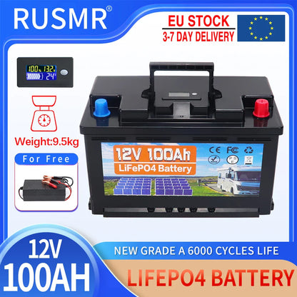 12V 120Ah LiFePO4 Battery Pack – Built-in BMS Lithium Iron Phosphate for Home Backup Power & Energy Storage Systems