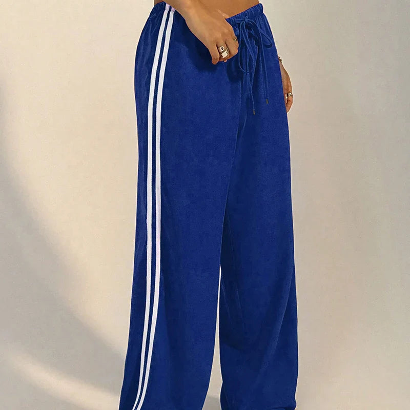 New Women’s Summer Pants – Versatile Straight Loose Casual Slim Streetwear Trousers with Stripes