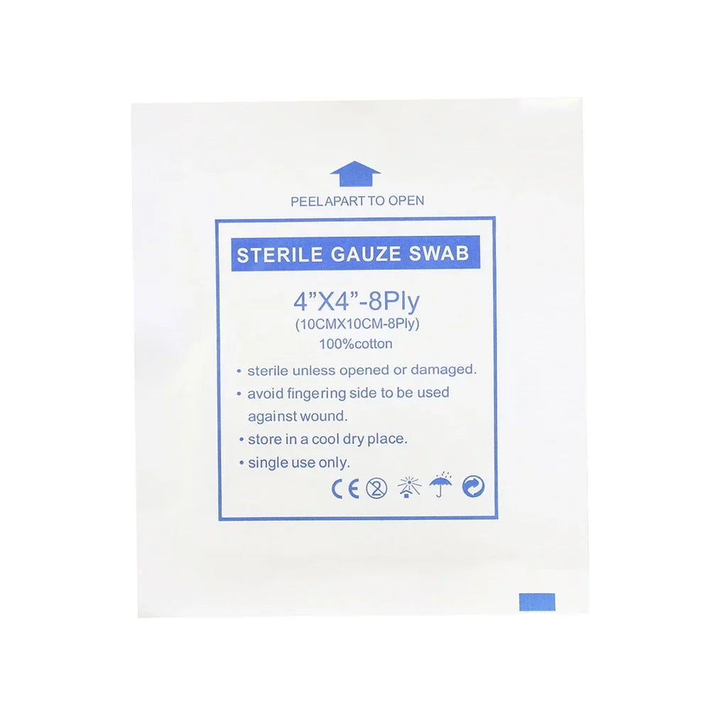 20PCS 8-Layer Sterile Cotton Gauze Pads - Waterproof Medical Wound Dressing, First Aid Supplies 5/7.5/10cm