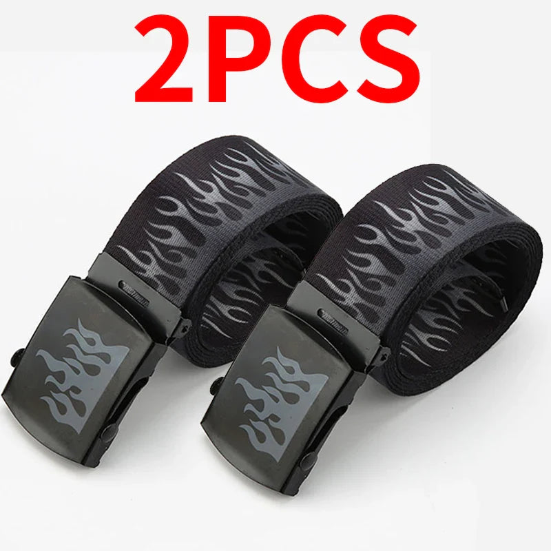 Punk Style Flame Belt – Trendy Hip-Hop Streetwear Accessory, Durable Unisex Fashion Decoration for Men & Women