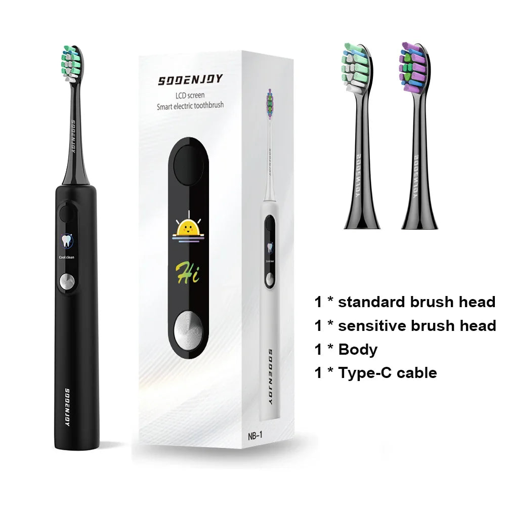 SOOENJOY Sonic Electric Toothbrush NB-1 — Smart LCD Display, DIY Mode, Automatic Teeth Cleaner for Adults
