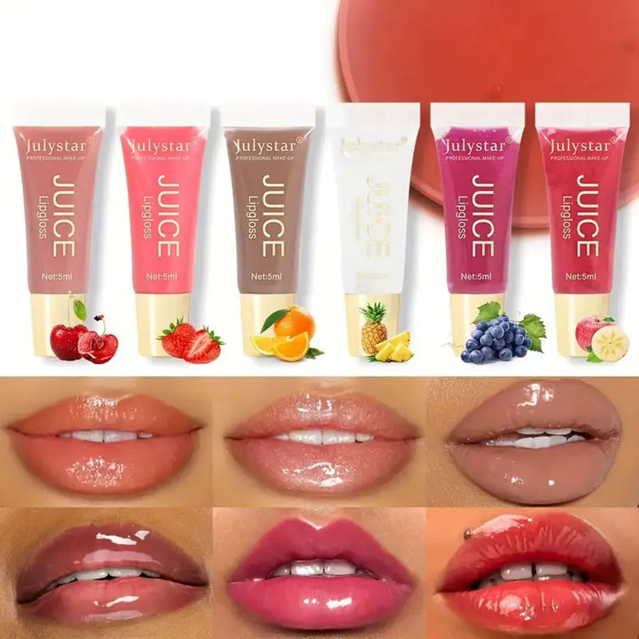 Watery Crystal Clear Jelly Lip Oil – Moisturizing Lip Balm & Gloss with Smoothing Effect, Fruit-Scented Glass Pout