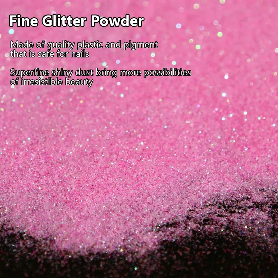 50g Fine Glitter Powder 0.2mm – Bulk Glitter for Nail Art, Body Art, Jewelry Making & DIY Festival Crafts