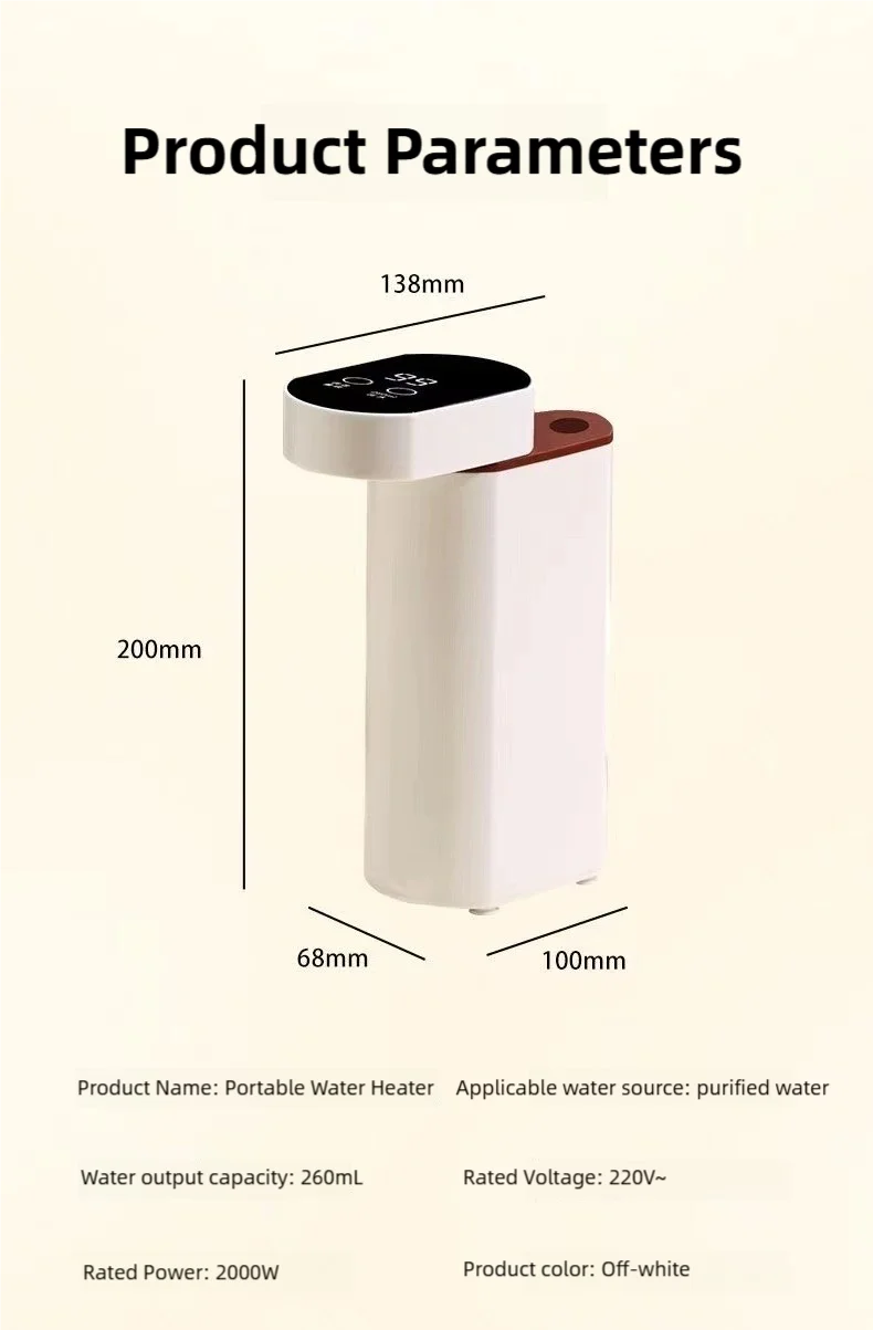 2000W Instant-Heat Water Dispenser – 3-Second Rapid Heating Portable Dispenser for Mineral & Bottled Water